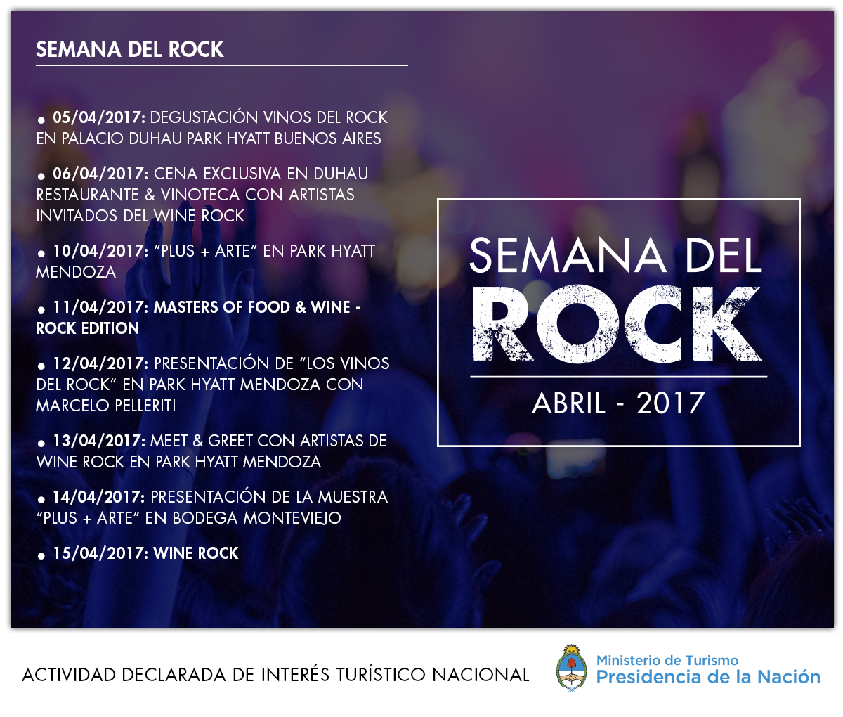 La semana del rock fue declarada de inters turstico nacional